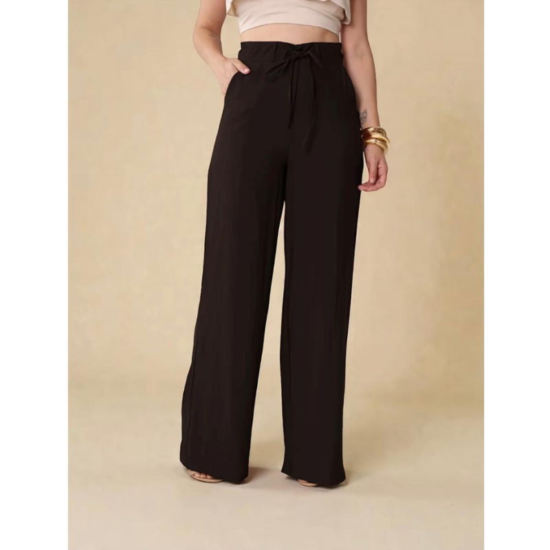 Calça Pantalona Cintura Alta. Alonga, Afina e Não Marca
