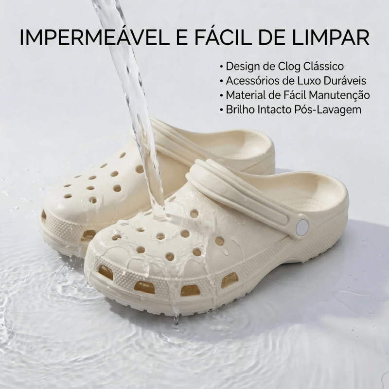 Babuche Feminino com 10 Charms Decorativos