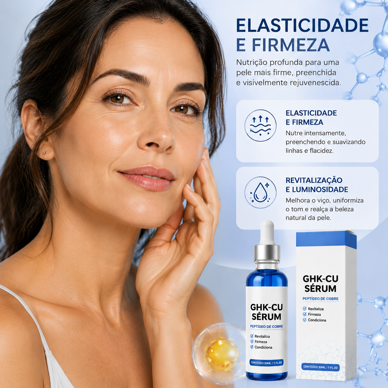Sérum GHK-CU Copper Peptide — Firmador e Antissinais 30ml