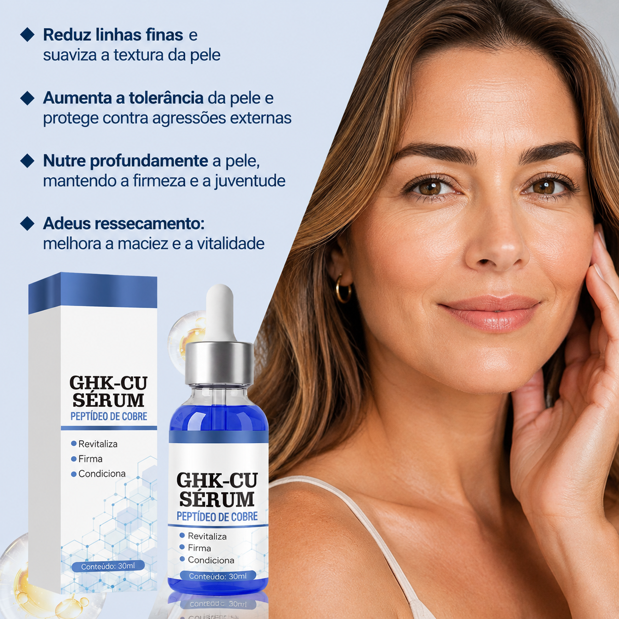 Sérum GHK-CU Copper Peptide — Firmador e Antissinais 30ml