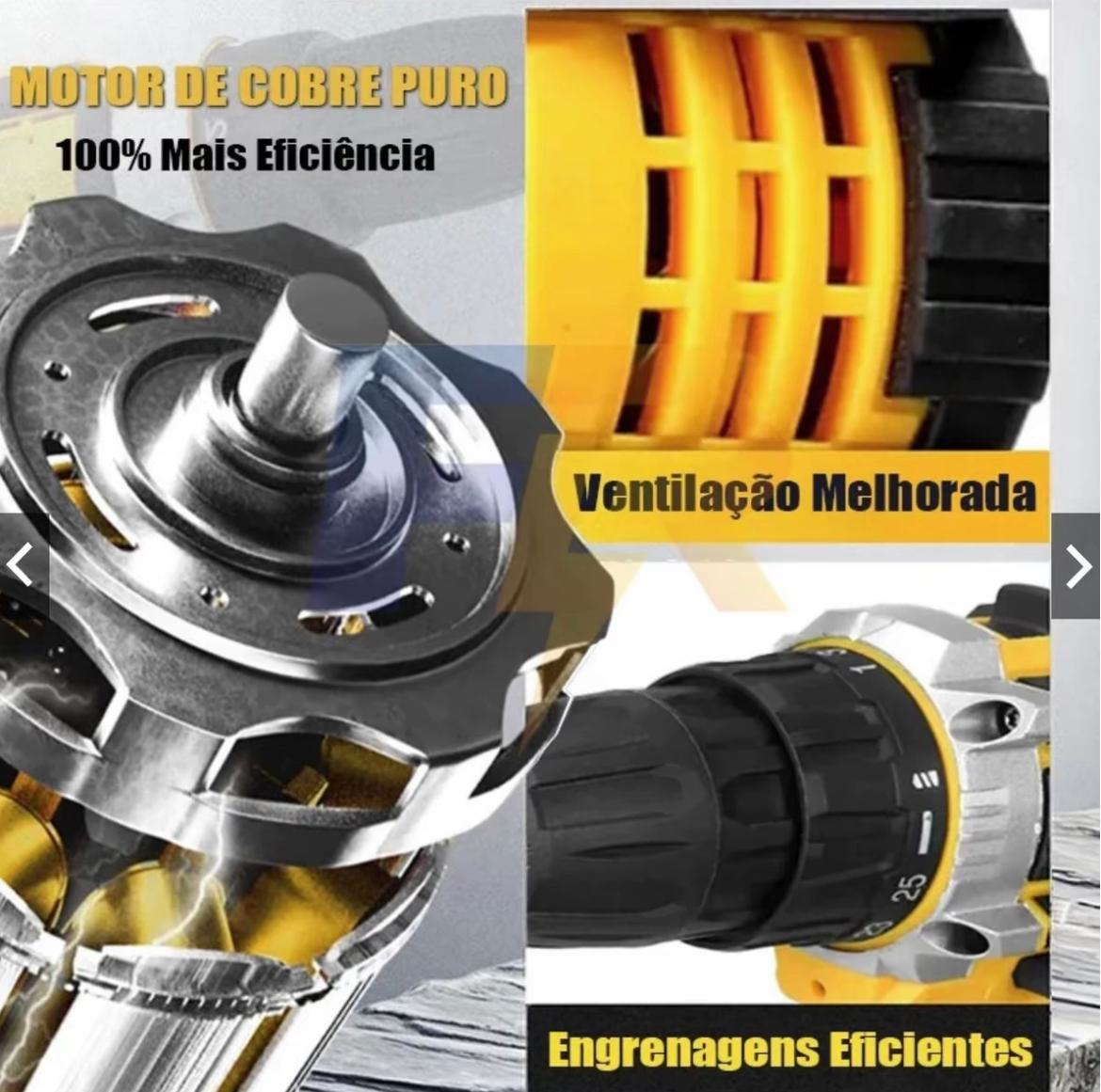 Furadeira e Parafusadeira Sem Fio 48V com 2 Baterias