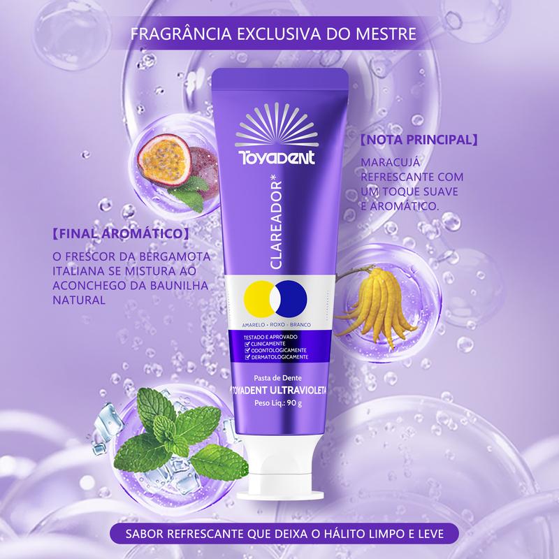 Pasta Dental Clareadora Roxa — Neutraliza o Amarelado dos Dentes