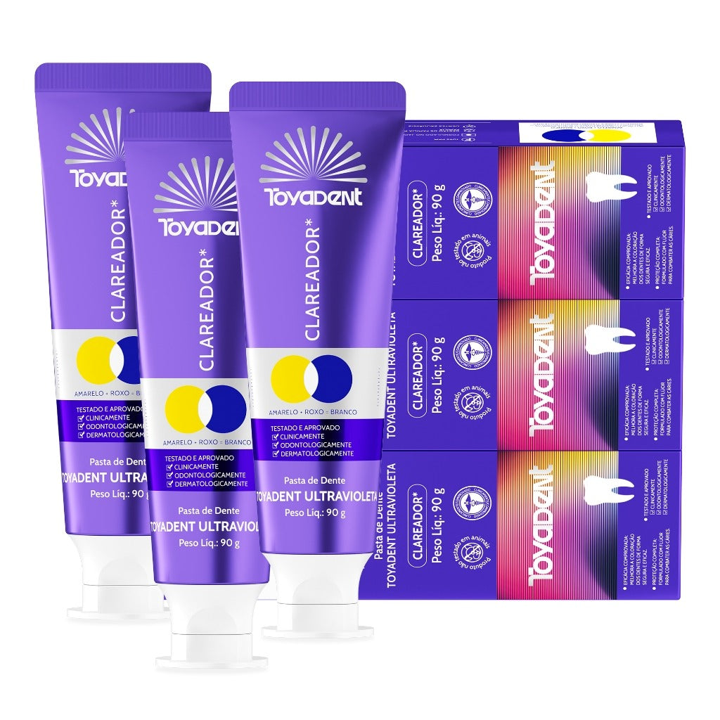 Pasta Dental Clareadora Roxa — Neutraliza o Amarelado dos Dentes