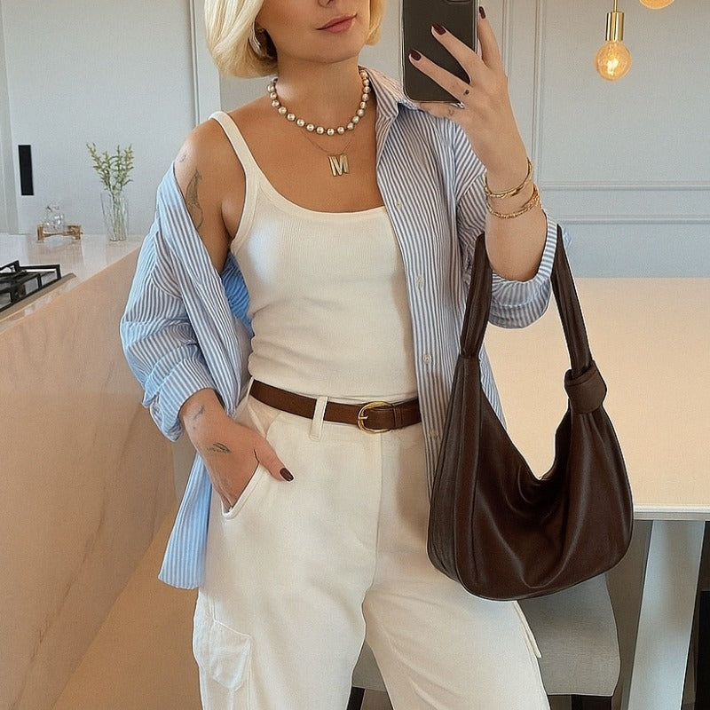 Camisa Feminina Premium de Linho Oversized