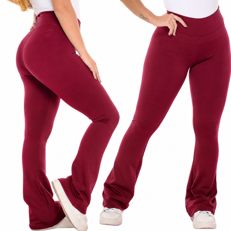 Calça Flare Flanelada — Modela, Alonga e Aquece