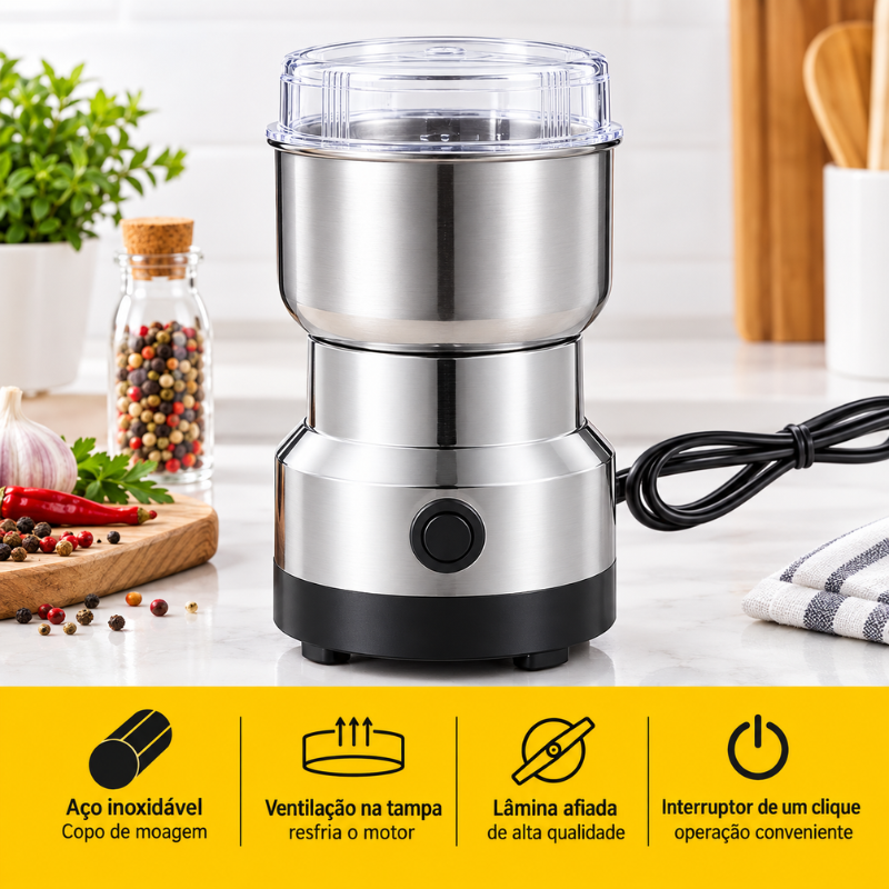 Moedor Elétrico Multiuso em Aço Inoxidável