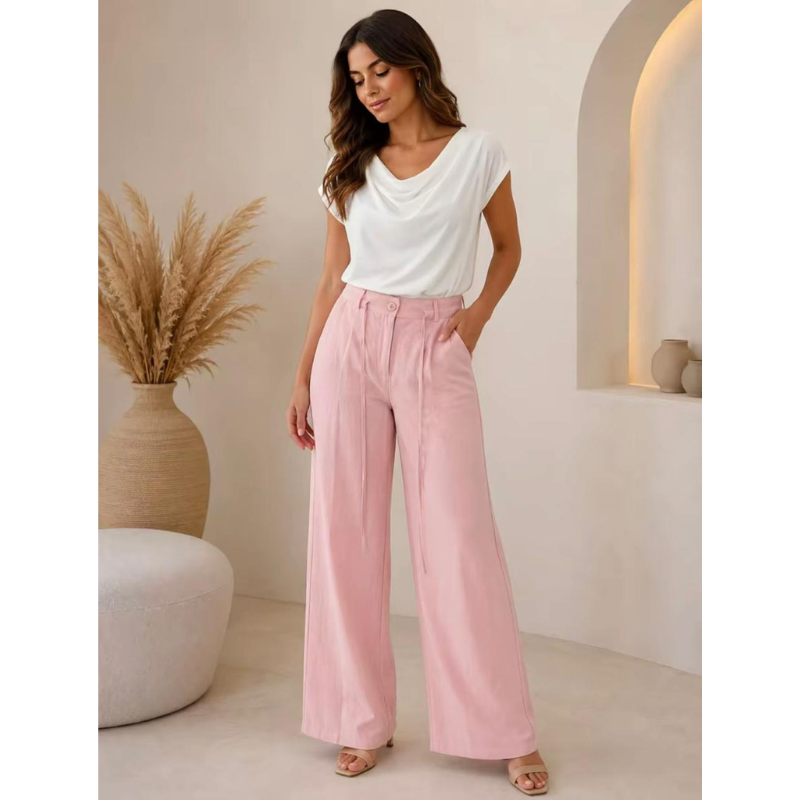 Calça Pantalona Cintura Alta. Alonga, Afina e Não Marca
