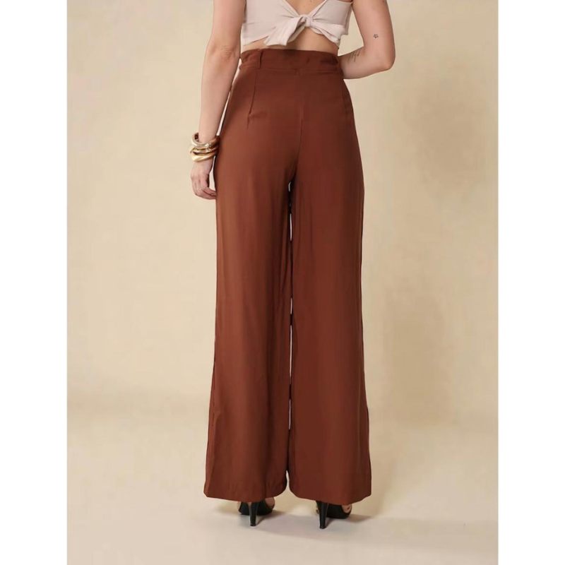 Calça Pantalona Cintura Alta. Alonga, Afina e Não Marca