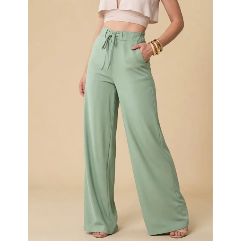 Calça Pantalona Cintura Alta. Alonga, Afina e Não Marca