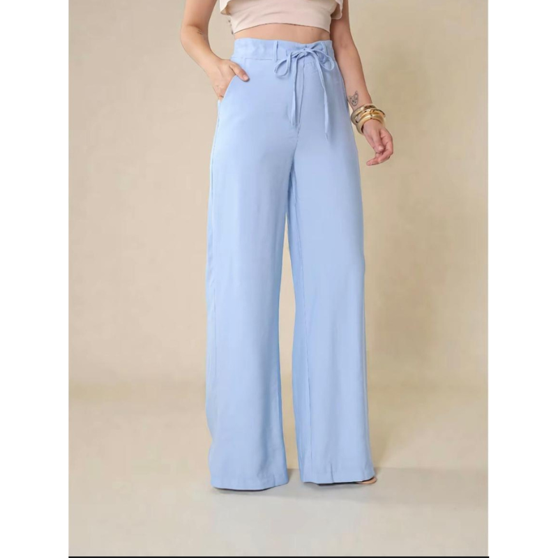 Calça Pantalona Cintura Alta. Alonga, Afina e Não Marca