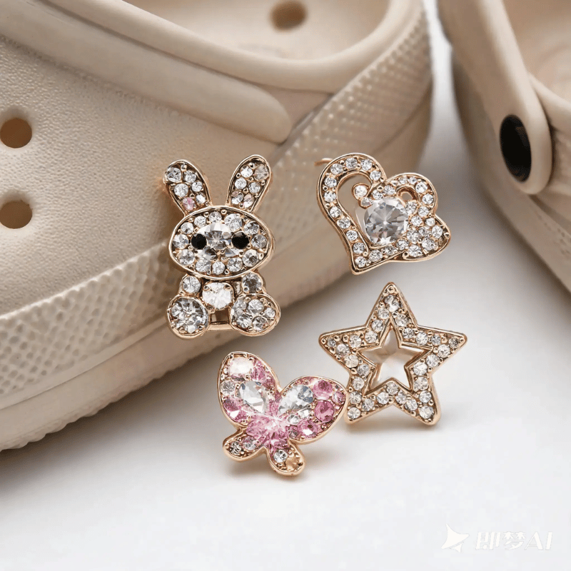 Babuche Feminino com 10 Charms Decorativos