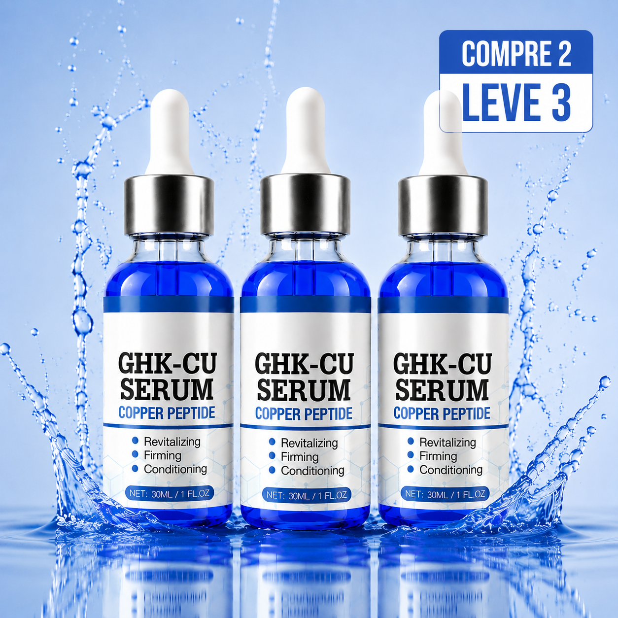 Sérum GHK-CU Copper Peptide — Firmador e Antissinais 30ml