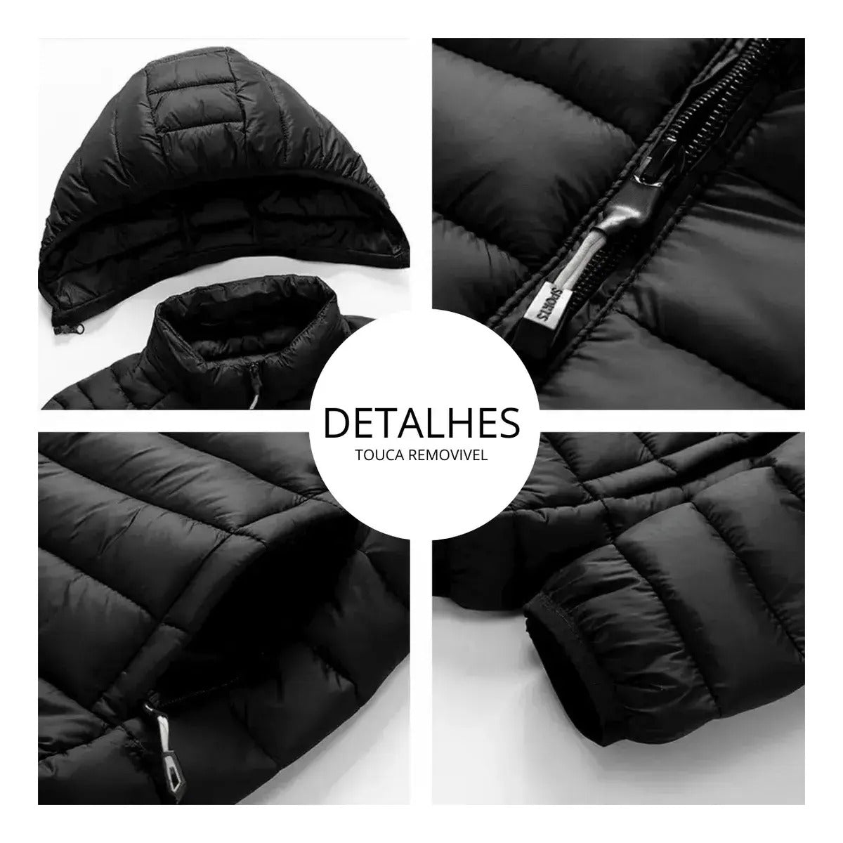 Jaqueta Puffer Bobojaco Impermeável Masculino e Feminino