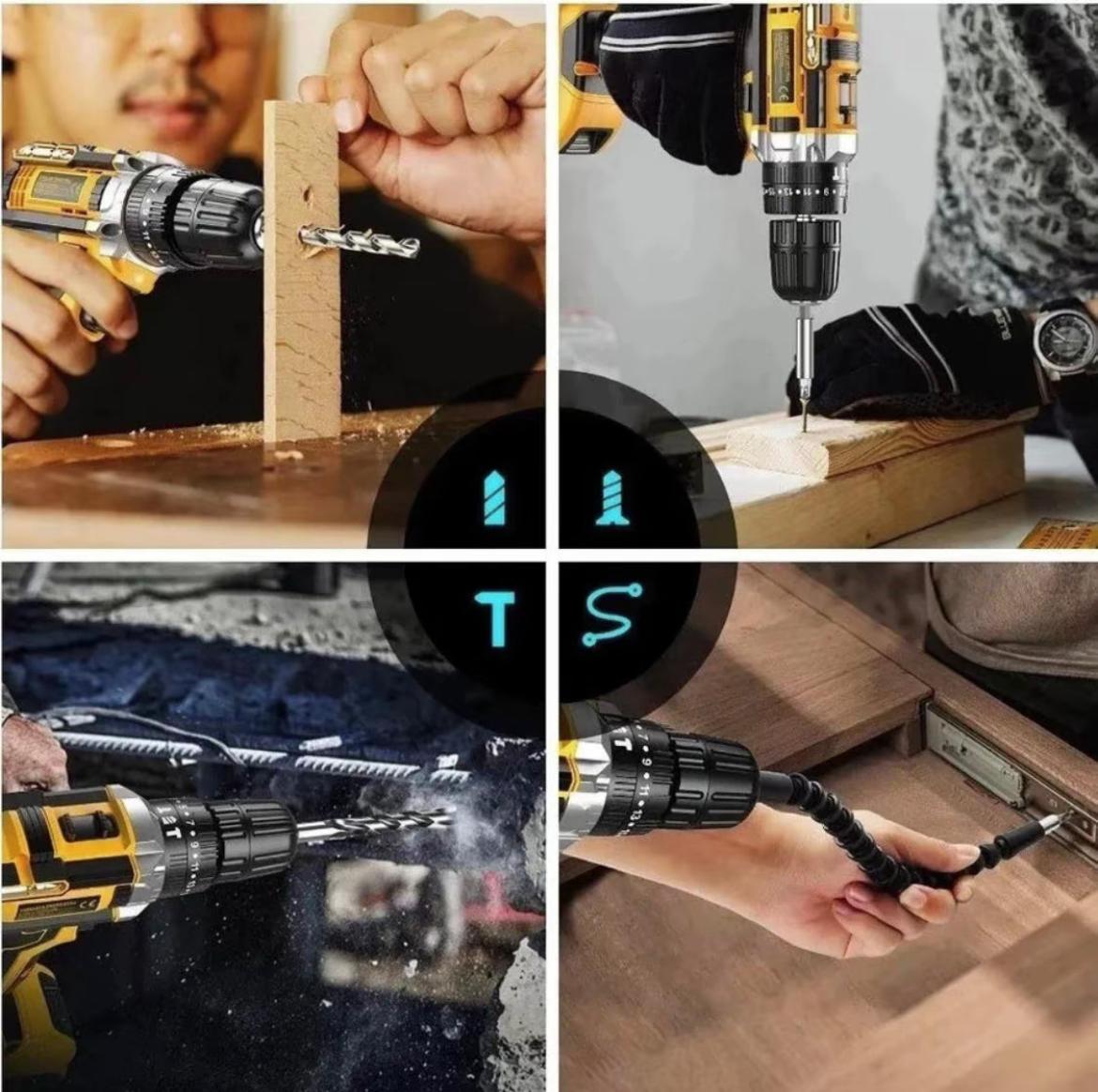 Furadeira e Parafusadeira Sem Fio 48V com 2 Baterias