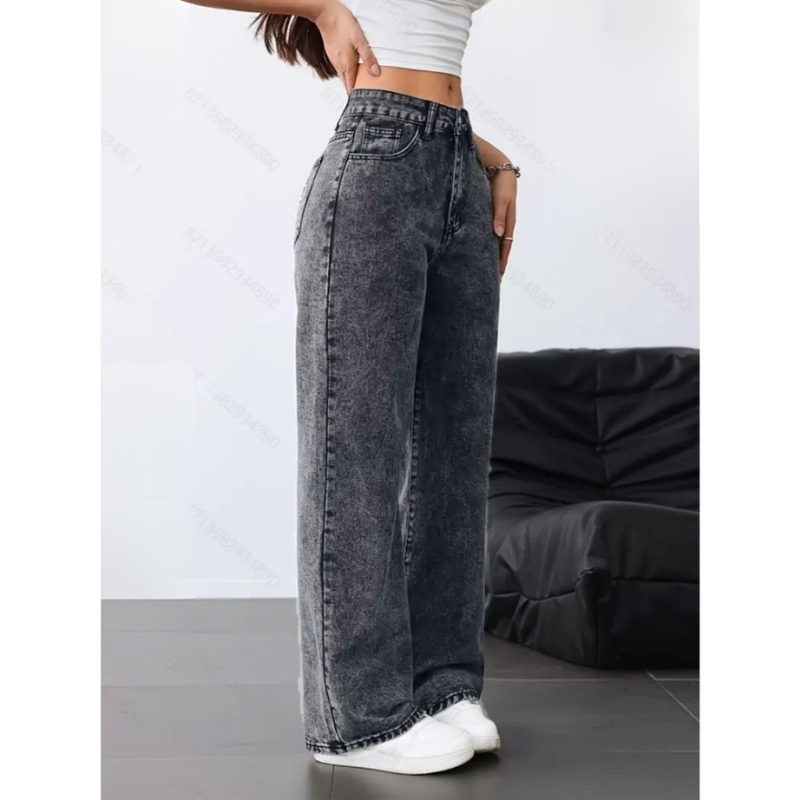 Calça Wide Leg Jeans — Cós Alto Estruturado
