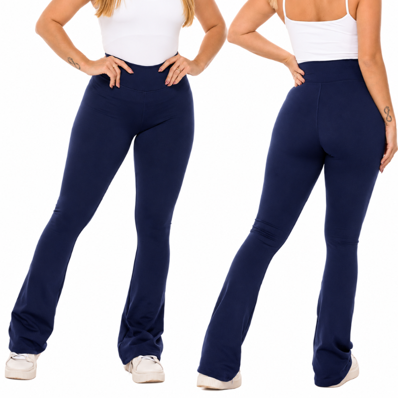 Calça Flare Flanelada — Modela, Alonga e Aquece