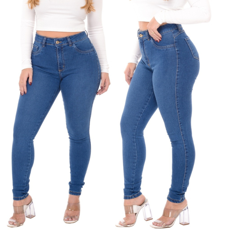 Calça Jeans Skinny Cintura Alta - Efeito Levanta BumBum