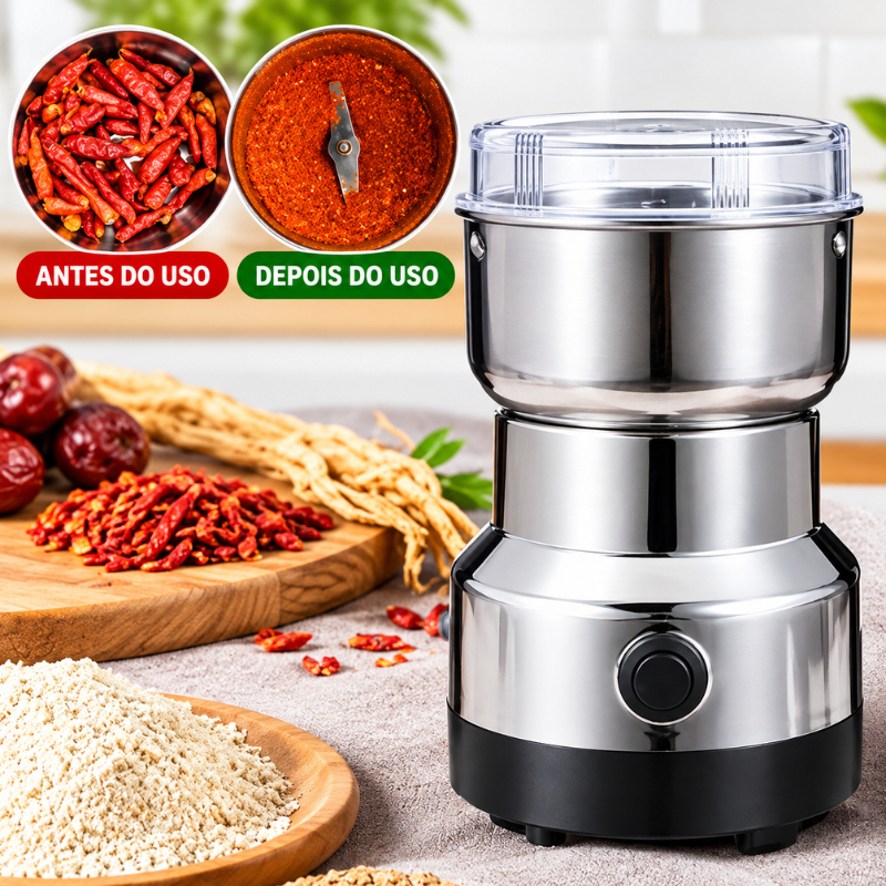 Moedor Elétrico Multiuso em Aço Inoxidável